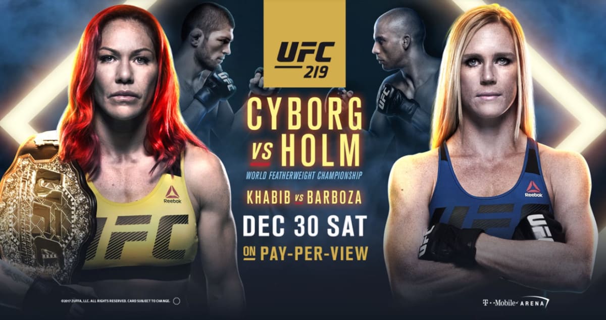 Avancronica UFC 219: Cyborg vs Holm și Nurmagomedov vs Barboza